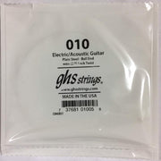 GHS - Singles - Plain Steel Strings - 010 #010