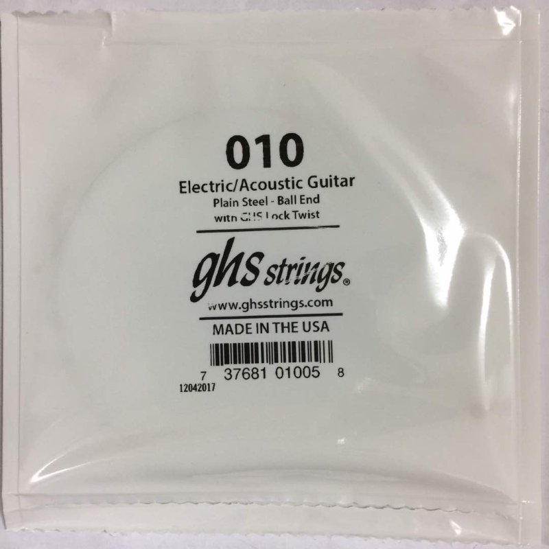 GHS - Singles - Plain Steel Strings - 010 #010