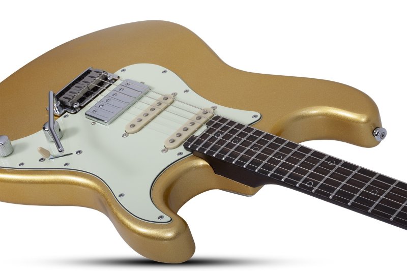 Schecter - Nick Johnston Traditional 10th Anniversary HSS Electric Guitar, Atomic Saffron #1155-SHC