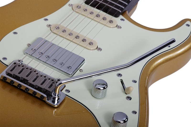 Schecter - Nick Johnston Traditional 10th Anniversary HSS Electric Guitar, Atomic Saffron #1155-SHC