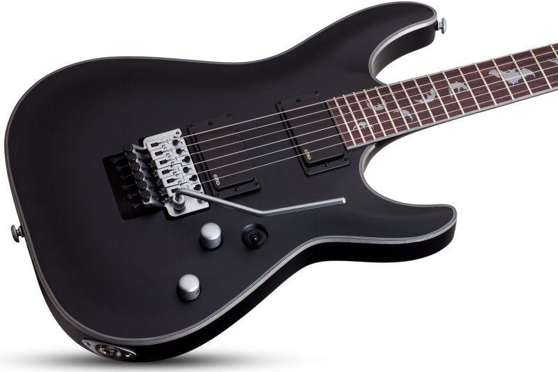 Schecter - Damien Platinum 6 Floyd Rose 6 String Electric Guitar - Satin Black #1183-SHC