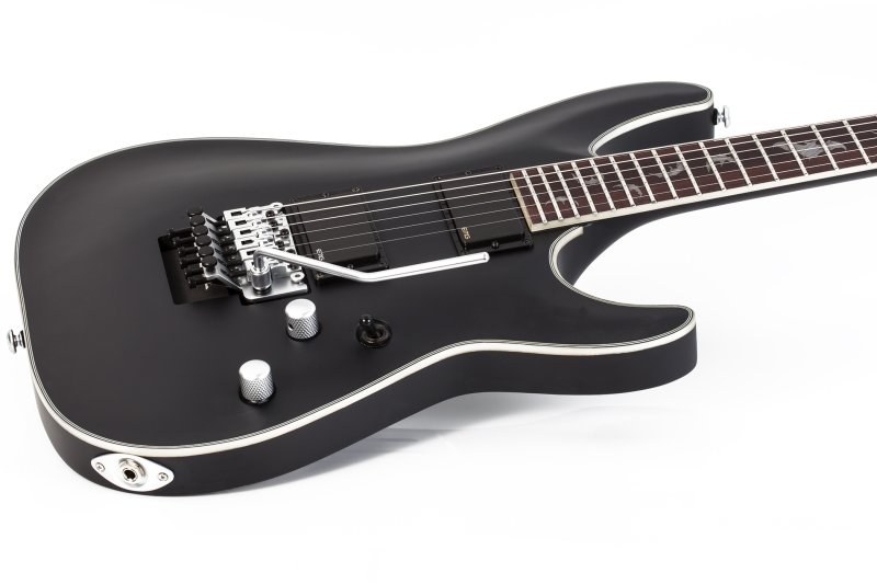 Schecter - Damien Platinum 6 Floyd Rose 6 String Electric Guitar - Satin Black #1183-SHC
