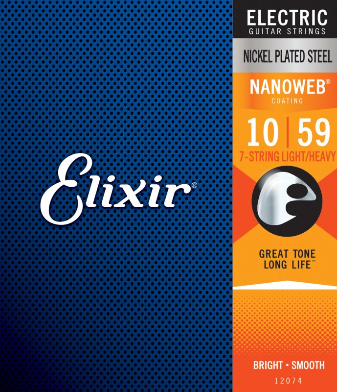Elixir - Nanoweb Coating Electric Guitar Strings 7-String Light/Heavy 10-59 #12074
