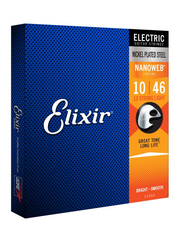 Elixir - 12-String Light Electric Nickel Plated Steel With Nanoweb Coating (.010 - .046) #12450