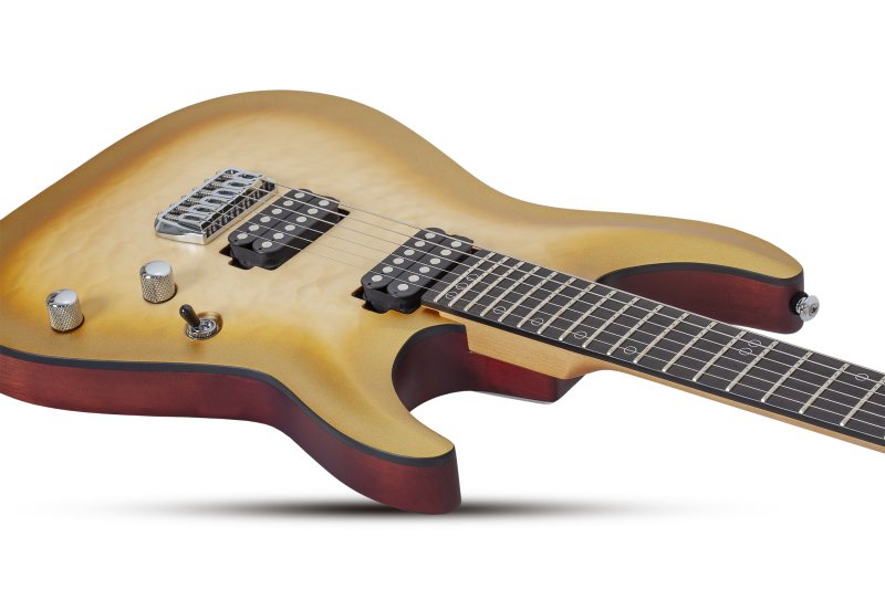 Schecter - Omen Extreme-II Electric Guitar, Natural Gold Burst #1325-SHC