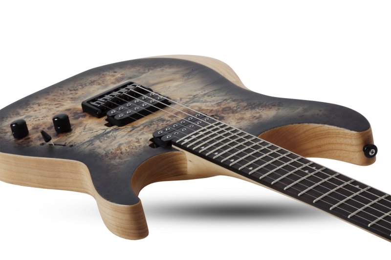 Schecter - Reaper-6 Solid Body Electric Guitar, Satin Charcoal Burst #1500-SHC