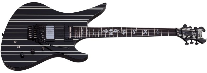Schecter - Synyster Gates Custom-S Electric Guitar, Gloss Black With Silver Pin Stripes #1741-SHC