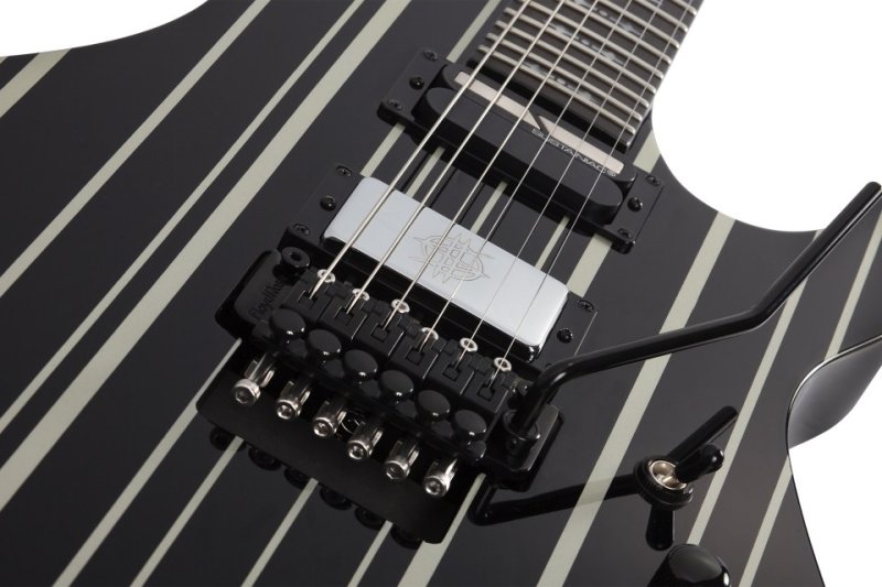 Schecter - Synyster Gates Custom-S Electric Guitar, Gloss Black With Silver Pin Stripes #1741-SHC