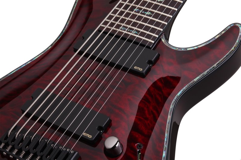 Schecter - 9-String Solid-Body Electric Guitar, Black Cherry #1781-SHC