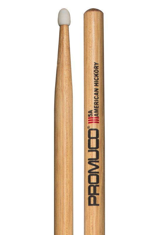 Promuco - American Hickory Drumsticks - 5A, Nylon Tip #1801N5AX