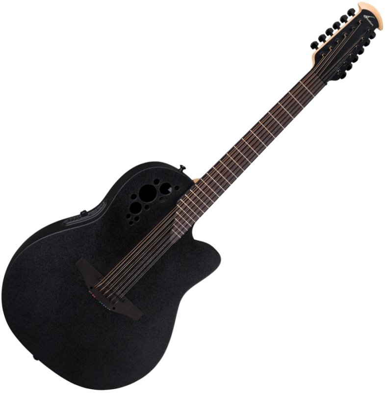 Ovation - Elite 12 string Acoustic / Electric Guitar, Black #2058TX-5