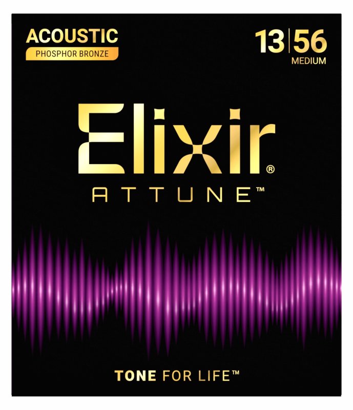 Elixir - Attune Phosphor Bronze Acoustic Guitar Strings Medium 013-053 #21102