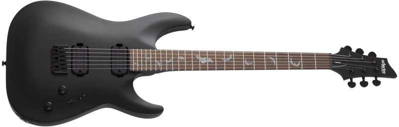 Schecter - Damien-6 Electric Guitar, Satin Black #2470-SHC