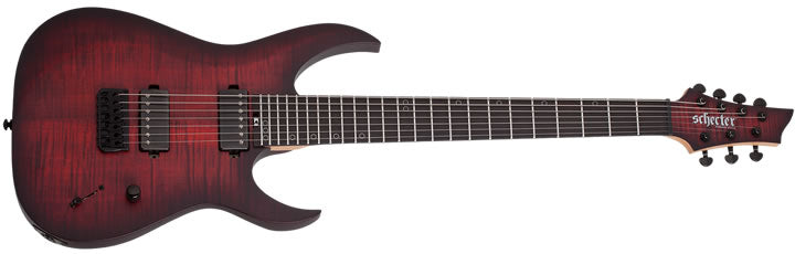 Schecter - Sunset-7 Extreme 7-String Electric Guitar, Satin Charcoal Burst #2573-SHC