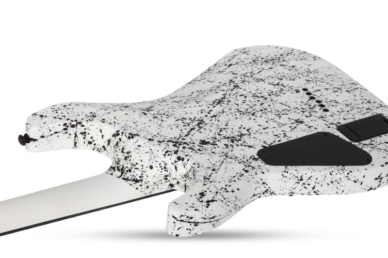 Schecter - C-1 Ink Bomb Electric Guitar, White with Black Splatters #2986-SHC