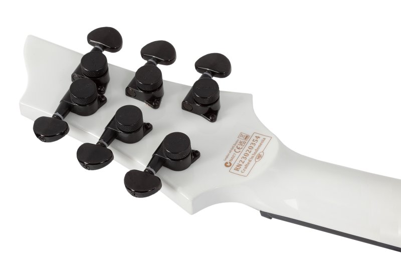 Schecter - C-1 Ink Bomb Electric Guitar, White with Black Splatters #2986-SHC