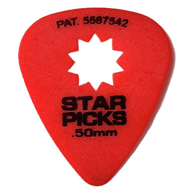 Cleartone - Star Picks Delrin Guitar Picks - .50mm Red (72 Pack) #30011-CLR