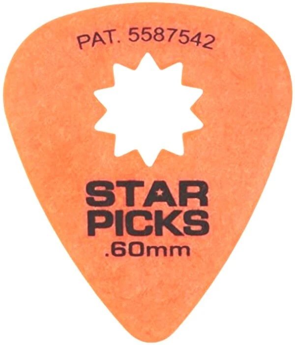 Cleartone - Star Picks Delrin Guitar Picks - .60mm Orange (72 Pack) #30012-CLR