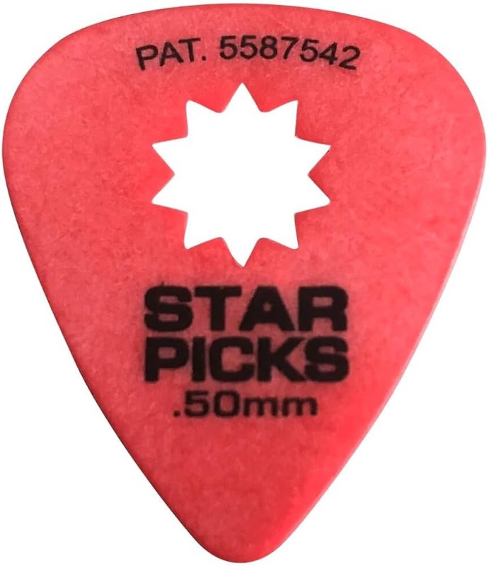 Cleartone - Star Picks Delrin Guitar Picks Blister Pack - .50mm Red (12 Pack) #30021-CLR