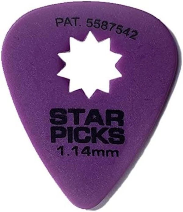 Cleartone - Star Picks Delrin Guitar Picks Blister Pack - 1.14mm Purple (12 Pack) #30026-CLR