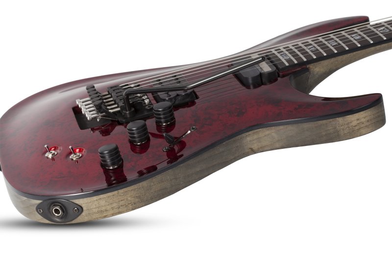 Schecter - Solidbody Electric Guitar with Swamp Ash Body, Maple/Bubinga Neck, Ebony Fretboard, Red Reign #3057-SHC