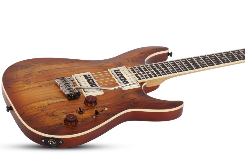 Schecter - C-1 Exotic Spalted Maple Electric Guitar, Satin Natural Vintage Burst #3338-SHC