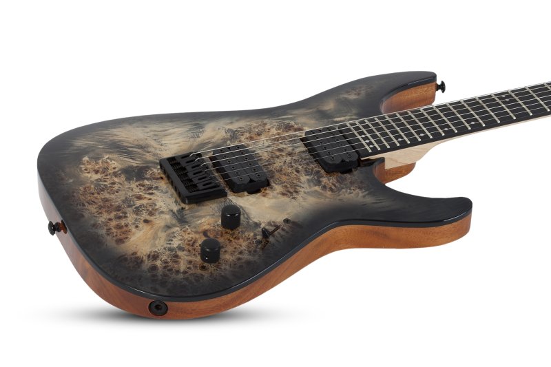 Schecter - C-6 Pro Electric Guitar Burl Top, Coil Split Tap, Charcoal Burst #3631-SHC