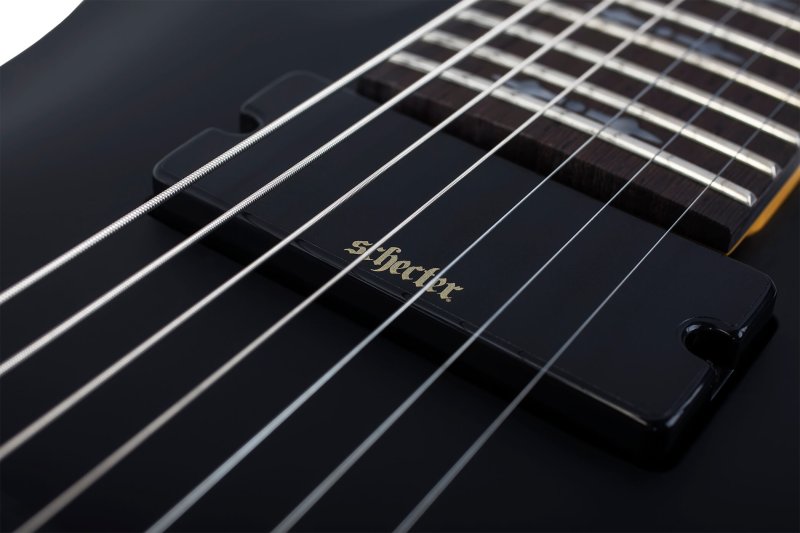 Schecter - Demon-7 Electric Guitar, Aged Black Satin #3662-SHC