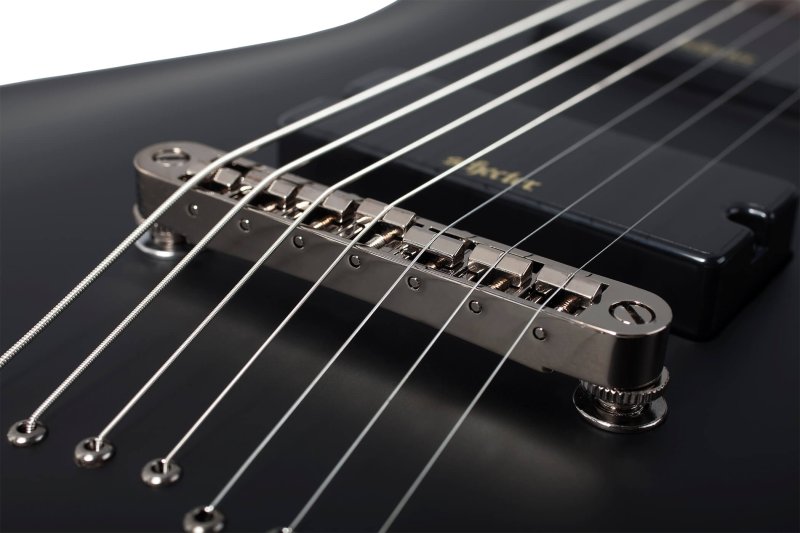 Schecter - Demon-7 Electric Guitar, Aged Black Satin #3662-SHC