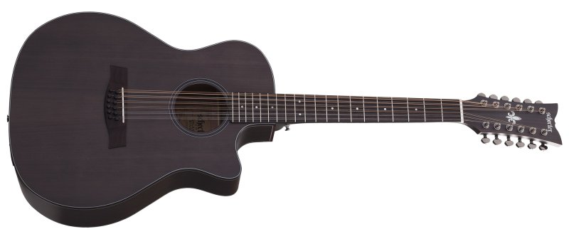 Schecter - Orleans Studio-12 Acoustic Guitar in Satin See Thru Black Finish #3714-SHC