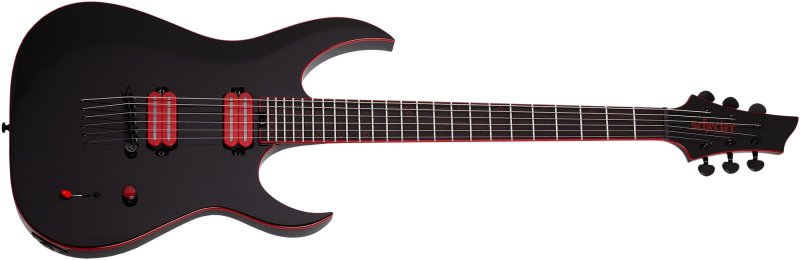 Schecter - Sunset-6 Red Dawn Electric Guitar, Gloss Black #3890-SHC