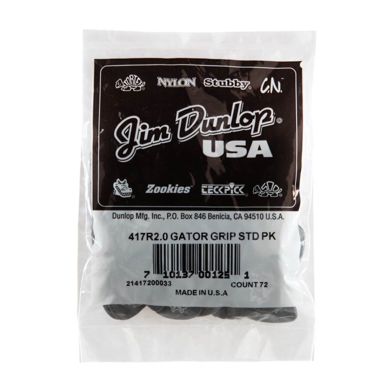 Dunlop - 2.0mm Gator Grip Guitar Pick (72/bag) #417R-200