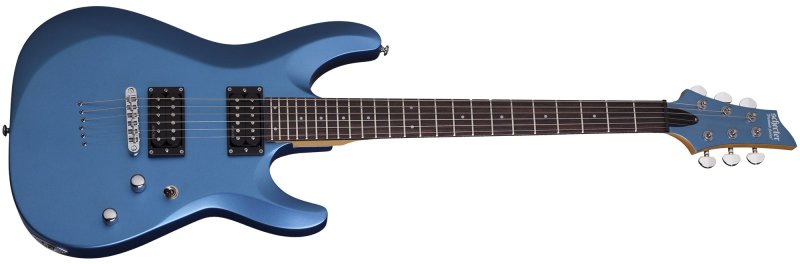 Schecter - C-6 Deluxe Solid-Body 6 String Electric Guitar - Satin Metallic Light Blue #431-SHC