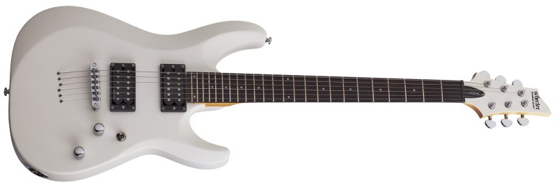 Schecter - C-6 Deluxe Solid-Body Electric Guitar, Satin White #432-SHC