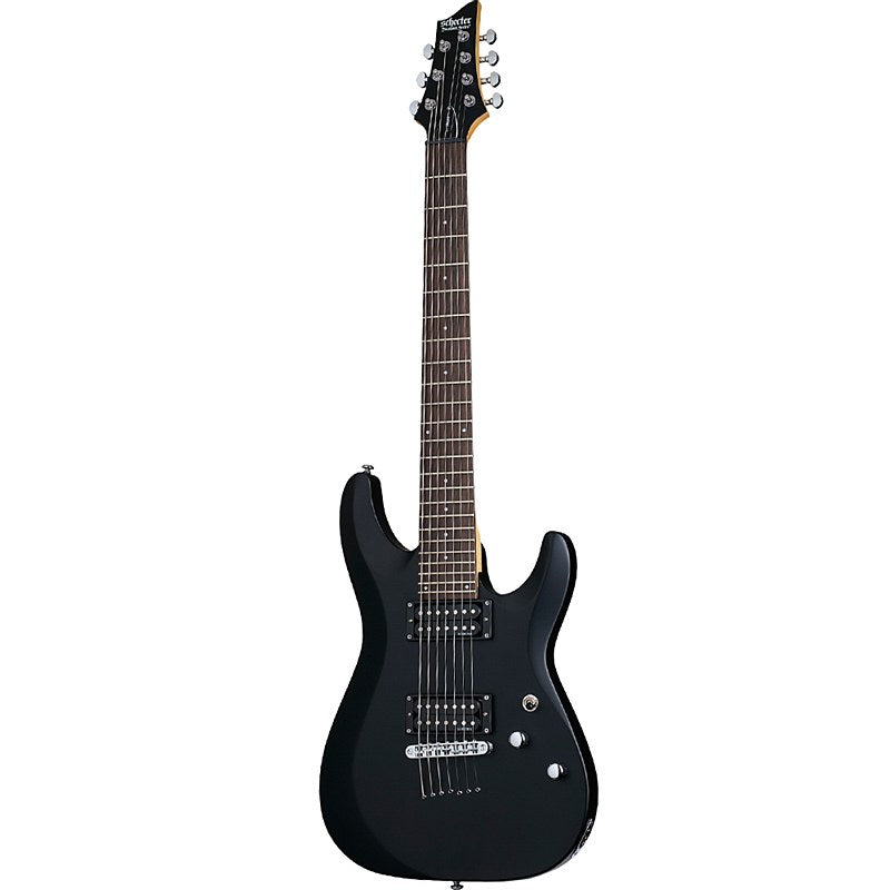 Schecter - C-7 Deluxe 7-String Electric Guitar, Satin Black #437-SHC