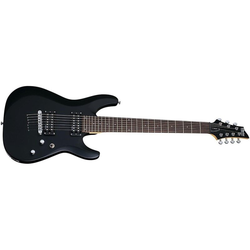 Schecter - C-7 Deluxe 7-String Electric Guitar, Satin Black #437-SHC