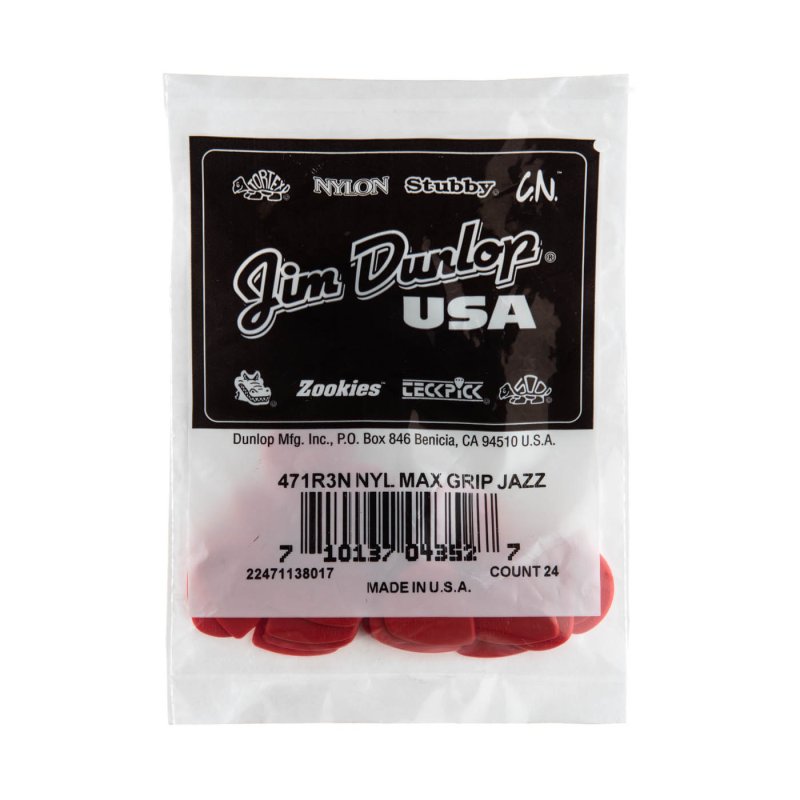 Dunlop - Max-grip Jazz III Nylon Guitar Pick (24/pack) #471R3N