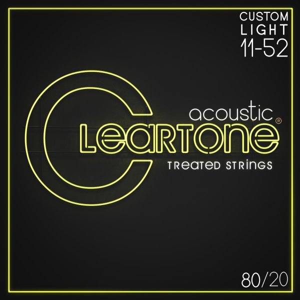 Cleartone - 80/20 Bronze Treated Acoustic Guitar Strings. Custom Light (11-52) #7611-CLR