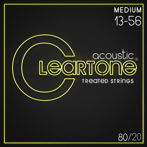 Cleartone - 80/20 Bronze Treated Acoustic Guitar Strings. Medium (13-56) #7613-CLR