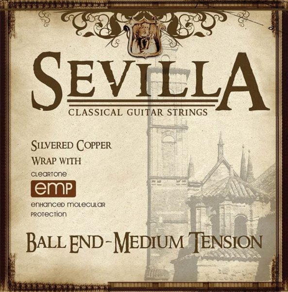Cleartone - Sevilla Series Treated Nylon Classical Guitar Strings. Medium Tension - Ball Ends #8442-CLR