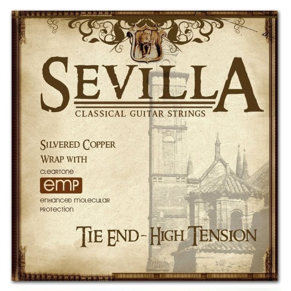 Cleartone - Sevilla Series Treated Nylon Classical Guitar Strings. High Tension - Tie End #8450-CLR