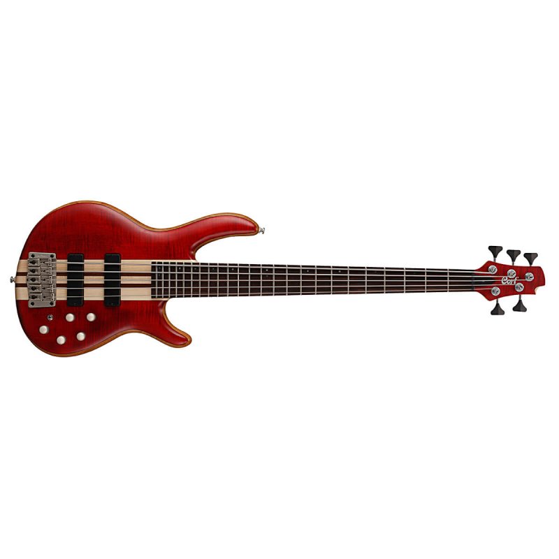 Cort - Premium 5-String Electric Bass with Mahogany Body and Flamed Maple Top, Black Cherry #A5-PLUS-FMMH-OPBC
