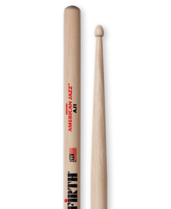 Vic Firth - AJ1 American Jazz® A 5B shaft that feels full-sized yet plays “lightning fast” due to its long taper #AJ1