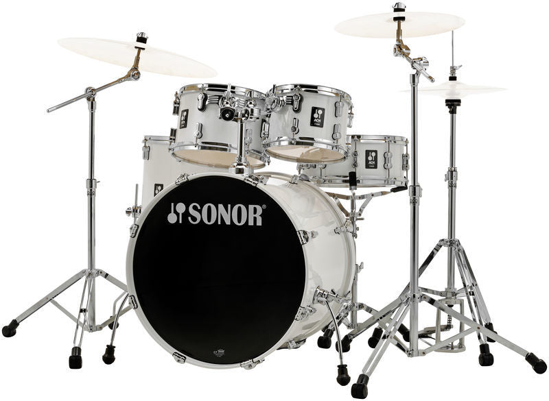 Sonor - AQ1 Stage 5-Piece Drum Set With 22" Bass Drum & Hardware, Piano White #AQ1-STAGE-SET-PW