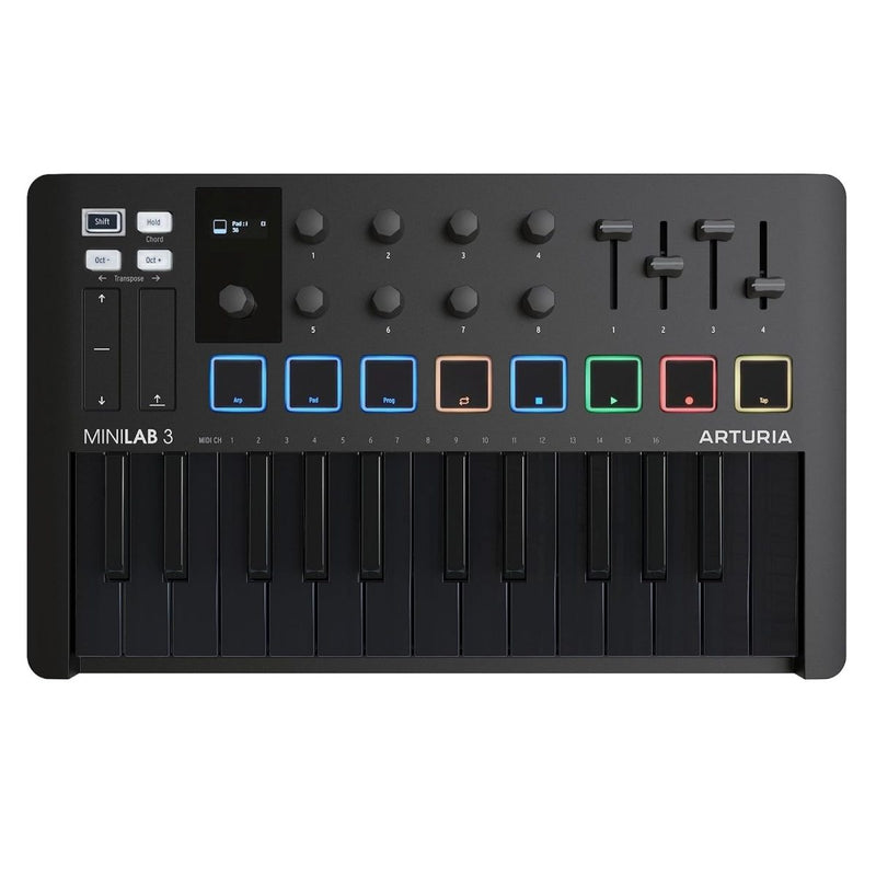 Arturia - MiniLab 3 Noir Profond - Contrôleur MIDI universel