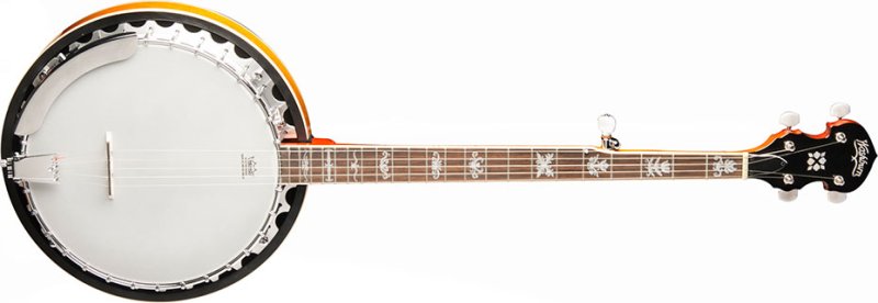 Washburn - Americana Series 5-String Resonator Banjo with Floral-style Fingerboard Inlay #B10-A