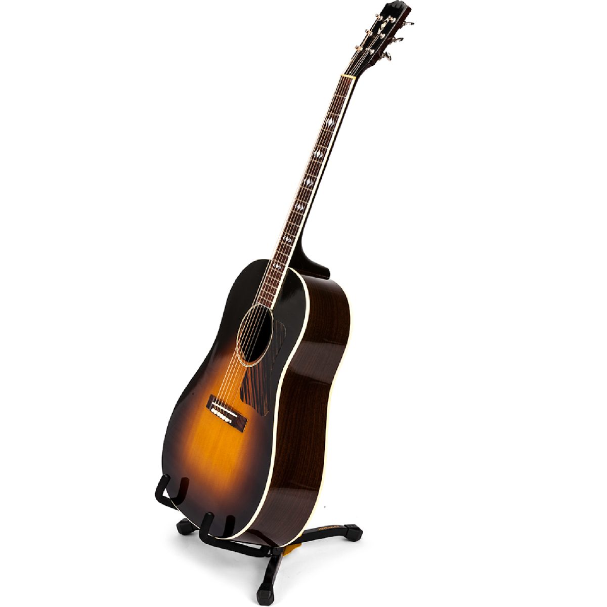 Hercules GS401BB Mini Acoustic Guitar Stand with guitar