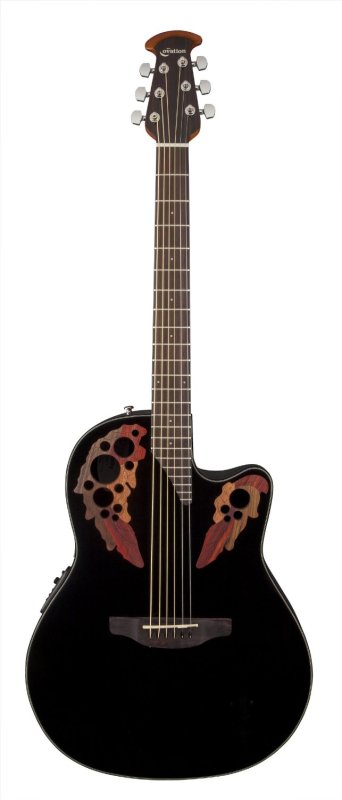 Ovation - Acoustic-Electric Guitar, Black #CE44-5