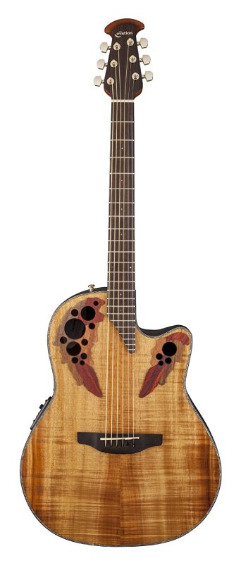 Ovation - Celebrity Elite Plus Mid-Depth Cutaway, Figured Koa #CE44P-FKOA