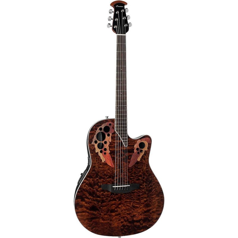 Ovation - Celebrity Elite Acoustic-Electric Guitar Transparent Tiger Eye #CE44P-TGE